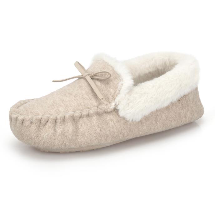 totes toasties® Ladies Velour Moccasin Slippers Taupe Extra Image 3